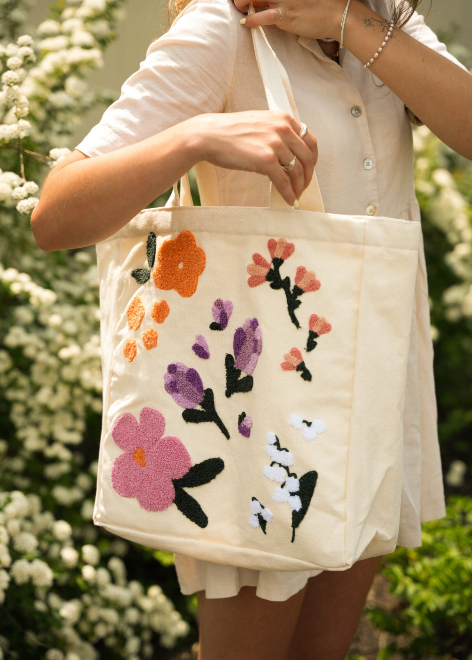 Reusable cotton bag - Summer flowers | La Maison Lavande