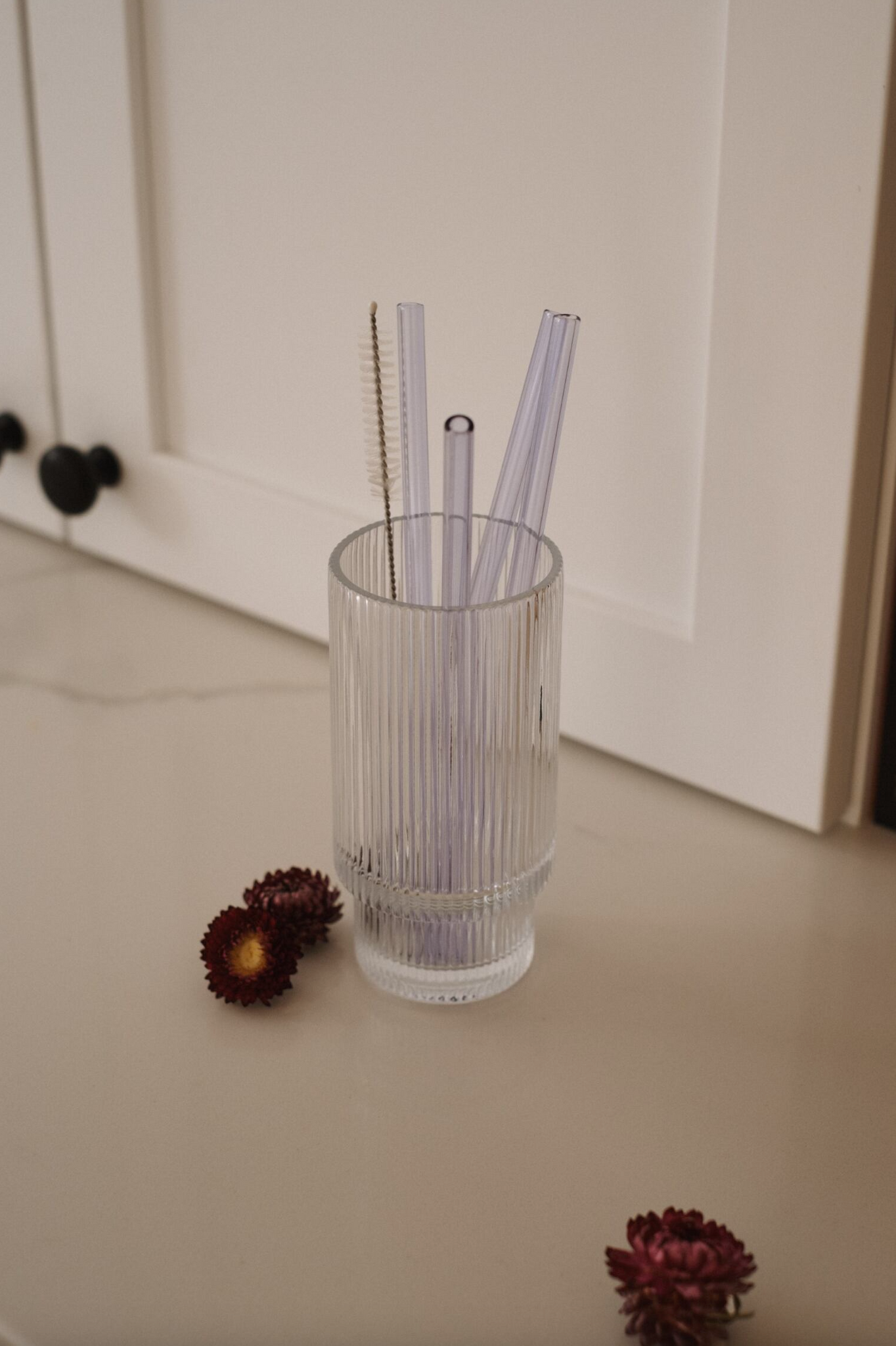 Ensemble de 4 pailles en verre||Set of 4 glass straws