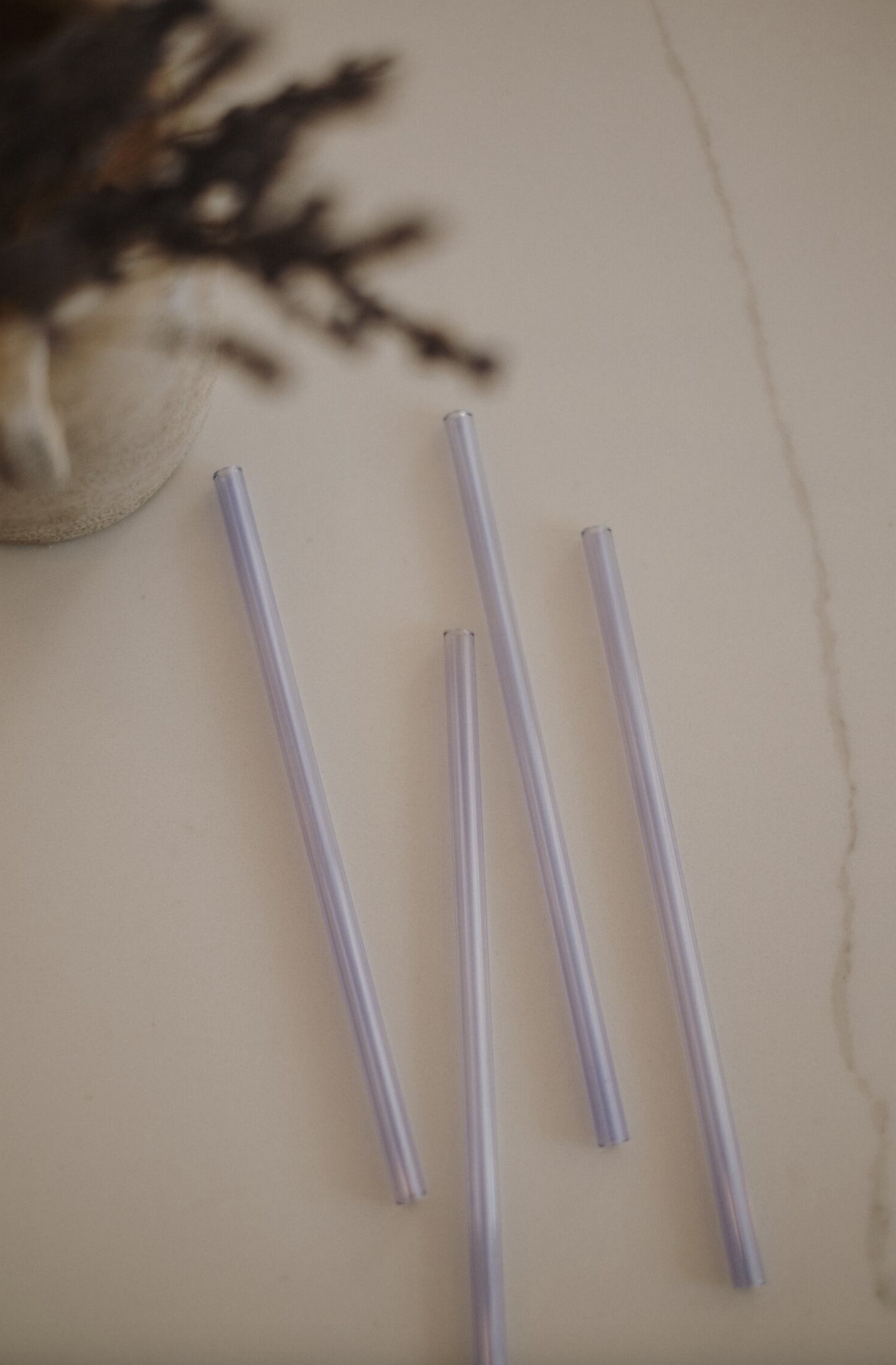 Ensemble de 4 pailles en verre||Set of 4 glass straws