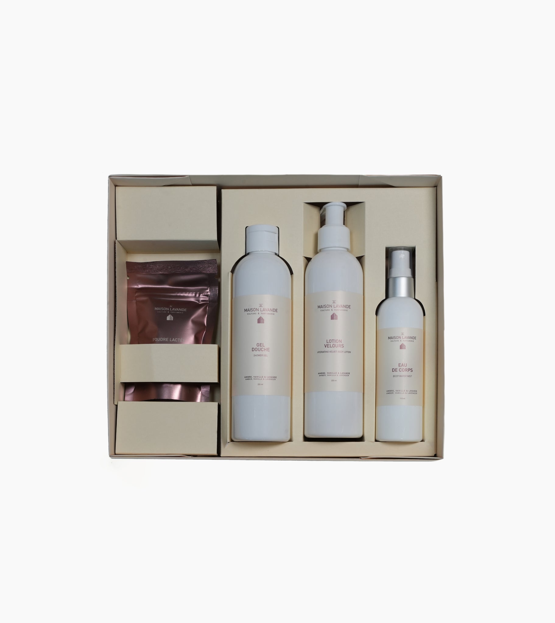 Coffret pour le corps - Ambre, vanille et lavande - La Maison Lavande