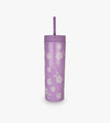 Reusable tumbler with straw - Lavender & flowers