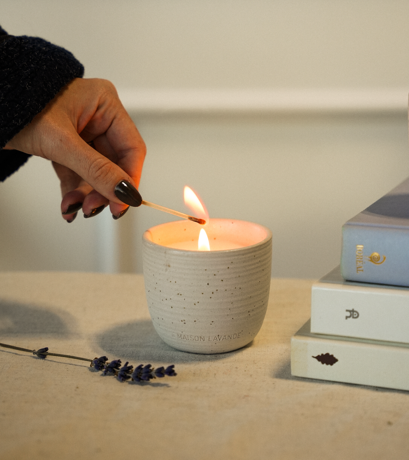 Bougie cire de soya - Ambre vanille et Lavande