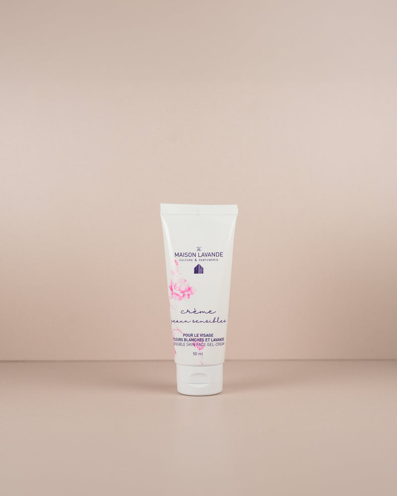 Gel Crème visage peaux sensibles  - Fleurs Blanches & lavande