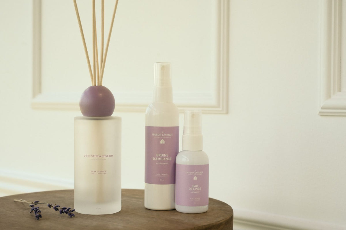 Ensemble de produits d'ambiance La Maison Lavande proposé comme cadeau corporatif