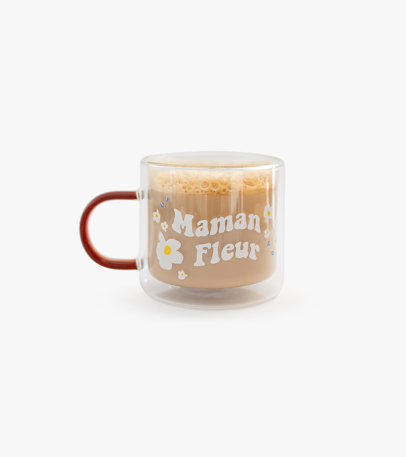 Tasse en verre double paroi - Maman||Double wall glass mug - Maman