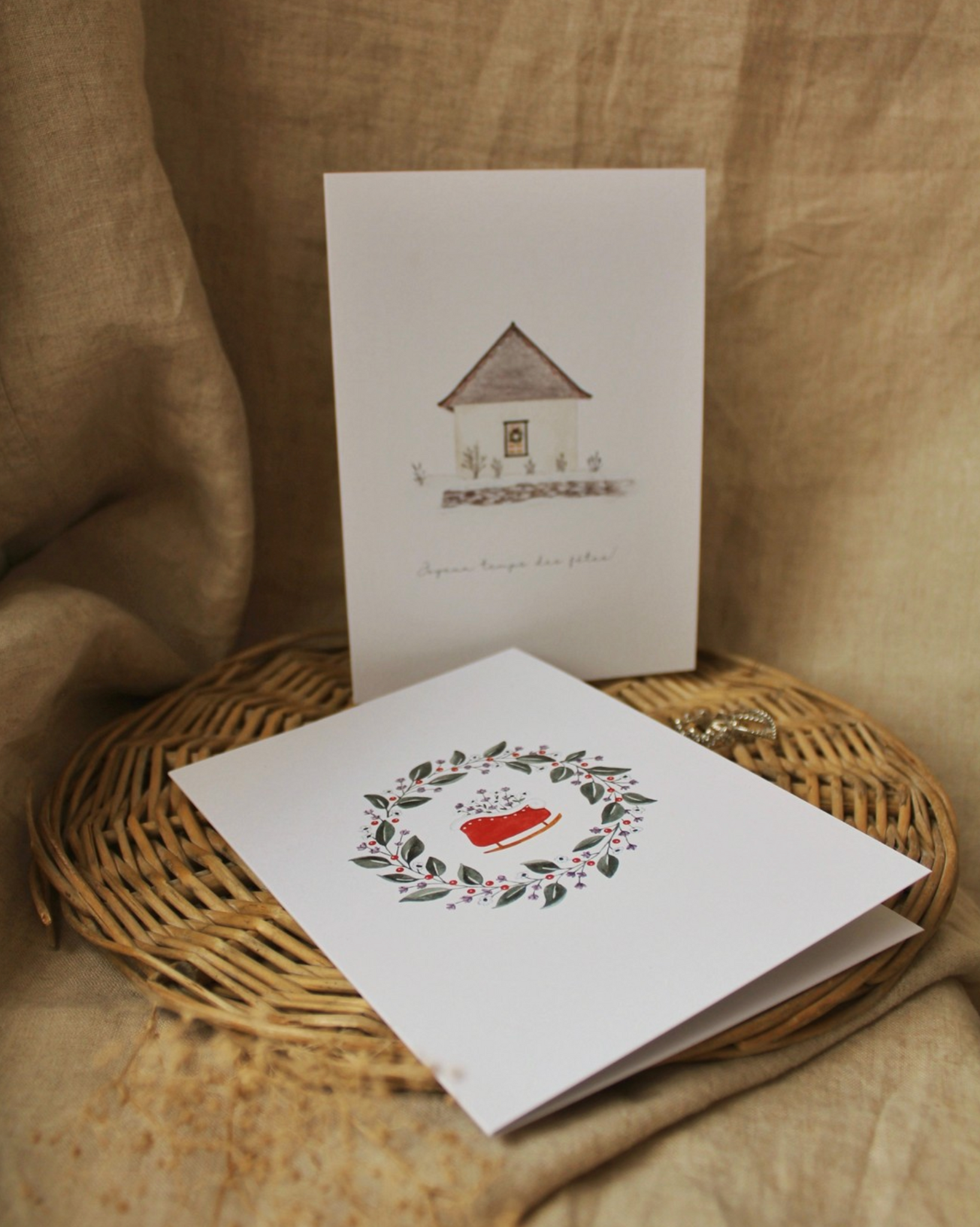 Carte de Noël - Couronne | Maison Lavande x Flafla Design || Christmas Card - Christmas Wreath | Maison Lavande x Flafla Design